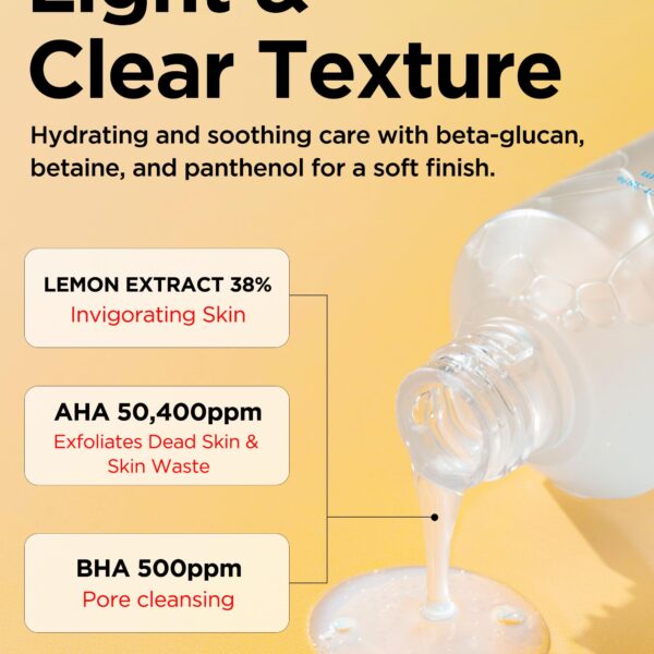 TOCOBO - AHA BHA Lemon Toner | 150ml | Tónico exfoliante e iluminador