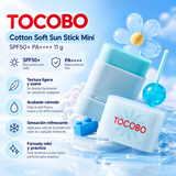 TOCOBO – Cotton Soft Sun Stick Mini SPF50+ PA++++ 11 g | Protector Solar Mate con Extracto de Algodón