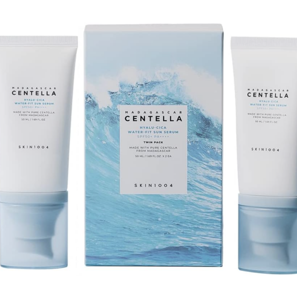 SKIN1004 – Madagascar Centella Hyalu-Cica Water-Fit Sun Serum Twin Pack (2×50 ml) – Protector Solar Sérum Hidratante