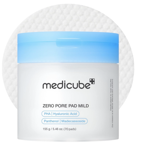 MEDICUBE – Zero Pore Pad Mild 2.0 (70 Pads) – Pads Exfoliantes Suaves y Calmantes