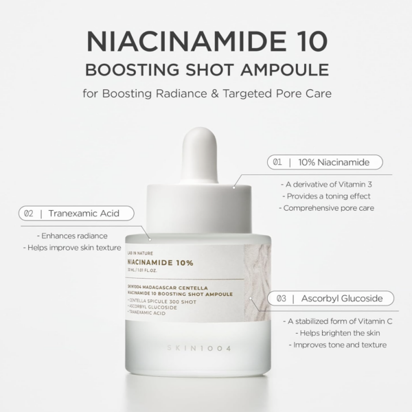 SKIN1004 - Madagascar Centella Niacinamide 10 Boosting Shot Ampoule 30 ml | Ampolla Iluminadora y Calmante