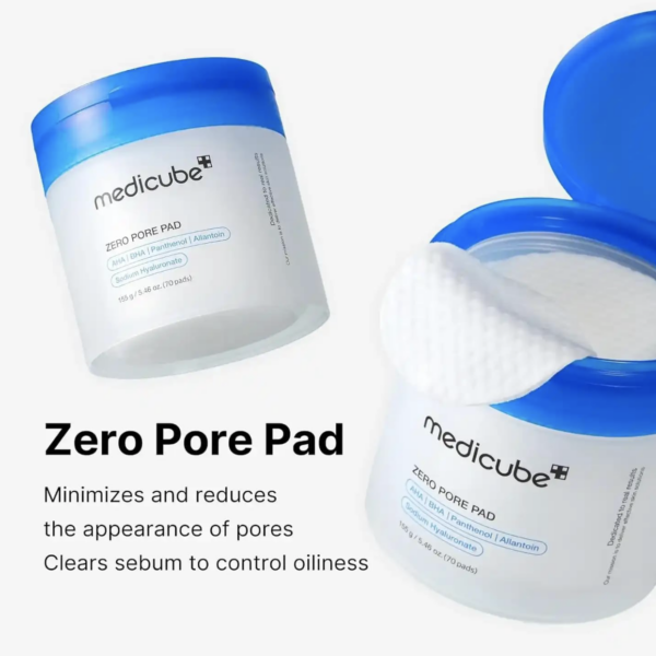MEDICUBE - Zero Pore Pad 2.0 | Pads Tónicos para Reducir Poros y Controlar el Exceso de Sebo, 70 pzs