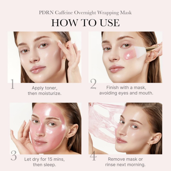 MEDICUBE – PDRN Pink Caffeine Night Wrapping Mask 75 ml – Mascarilla Nocturna Reafirmante e Hidratante