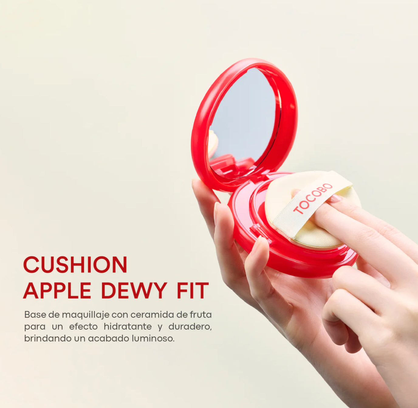 TOCOBO – Apple Dewy Fit Cushion – Base de Maquillaje Cushion Hidratante y Glow