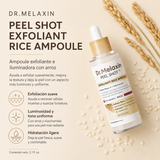 Dr. Melaxin - Peel Shot PS Exfoliating White Rice Ampoule | Ampoule Exfoliante e Iluminadora con Agua de Arroz y Niacinamida 80 ml