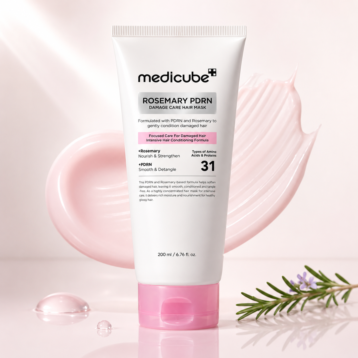 Medicube - Rosemary PDRN Damage Care Hair Mask – Mascarilla Capilar Reparadora con PDRN y Romero 200 ml
