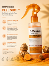 Dr. Melaxin - Peel Shot PS Exfoliating Kojic Acid Turmeric Spray – Spray Exfoliante Corporal con Ácido Kójico y Cúrcuma 200 ml