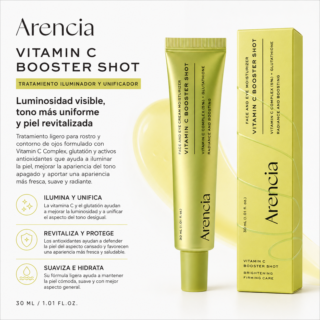 Arencia - Vitamin C Booster Shot Sérum Iluminador con Vitamina C y Glutatión 30 ml