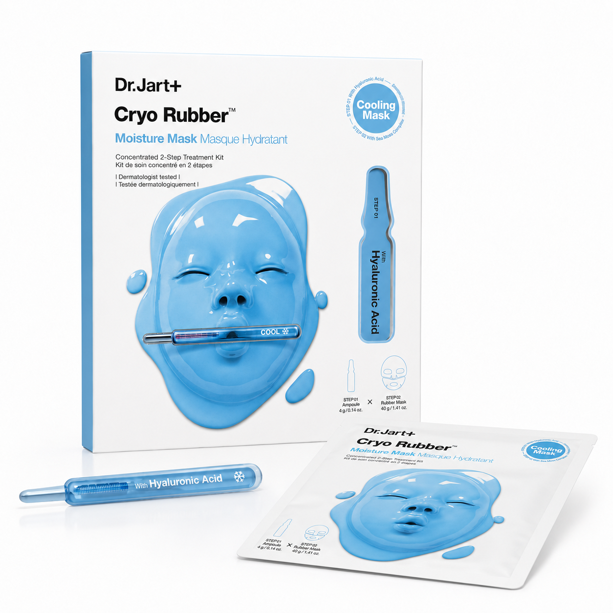 Dr.Jart+ - Cryo Rubber Moisture Mask - Mascarilla Hidratante con Ácido Hialurónico 2 Pasos