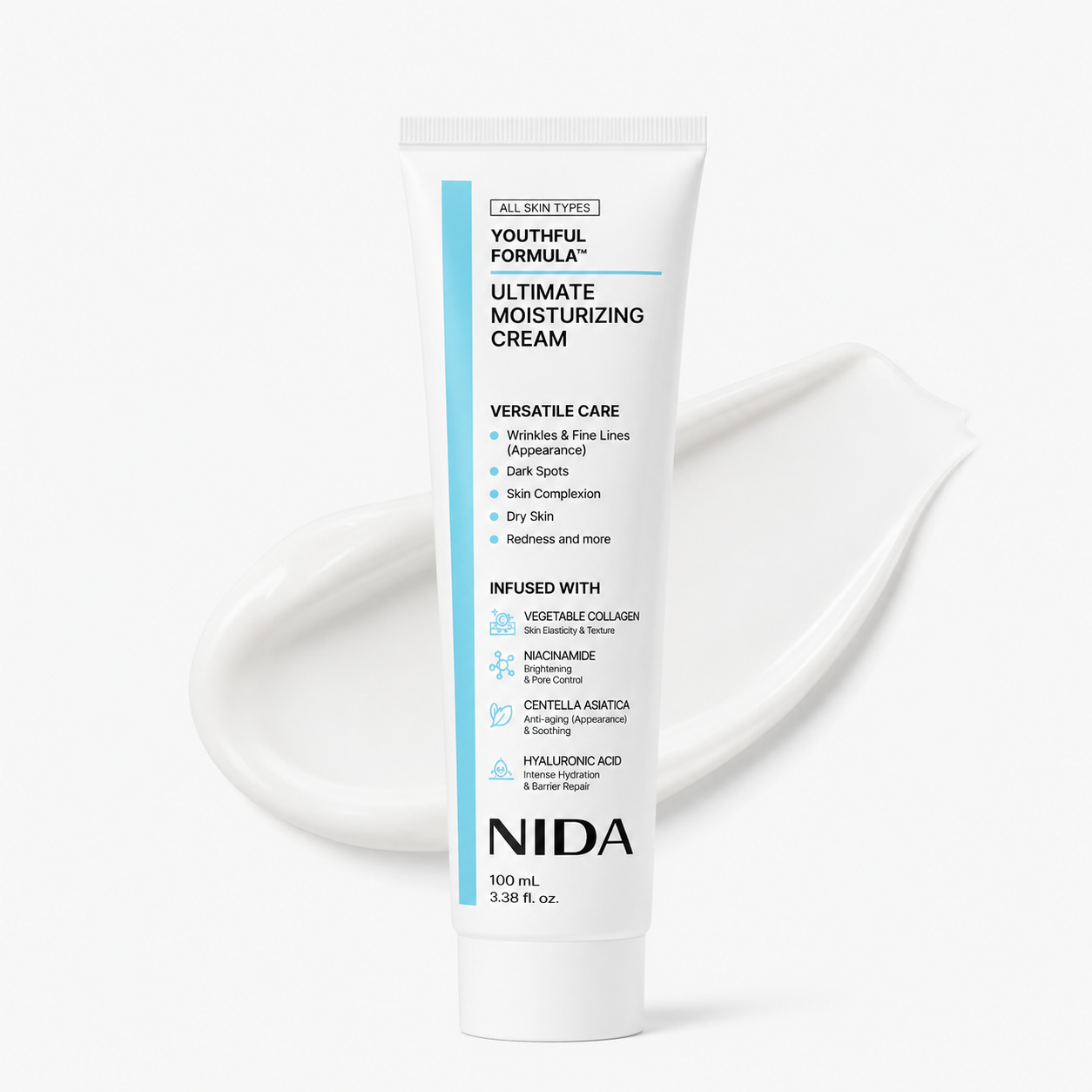 NIDA - Youthful Formula Ultimate Moisturizing Cream - Crema Hidratante Antiedad con Colágeno Vegetal y Niacinamida 100 ml