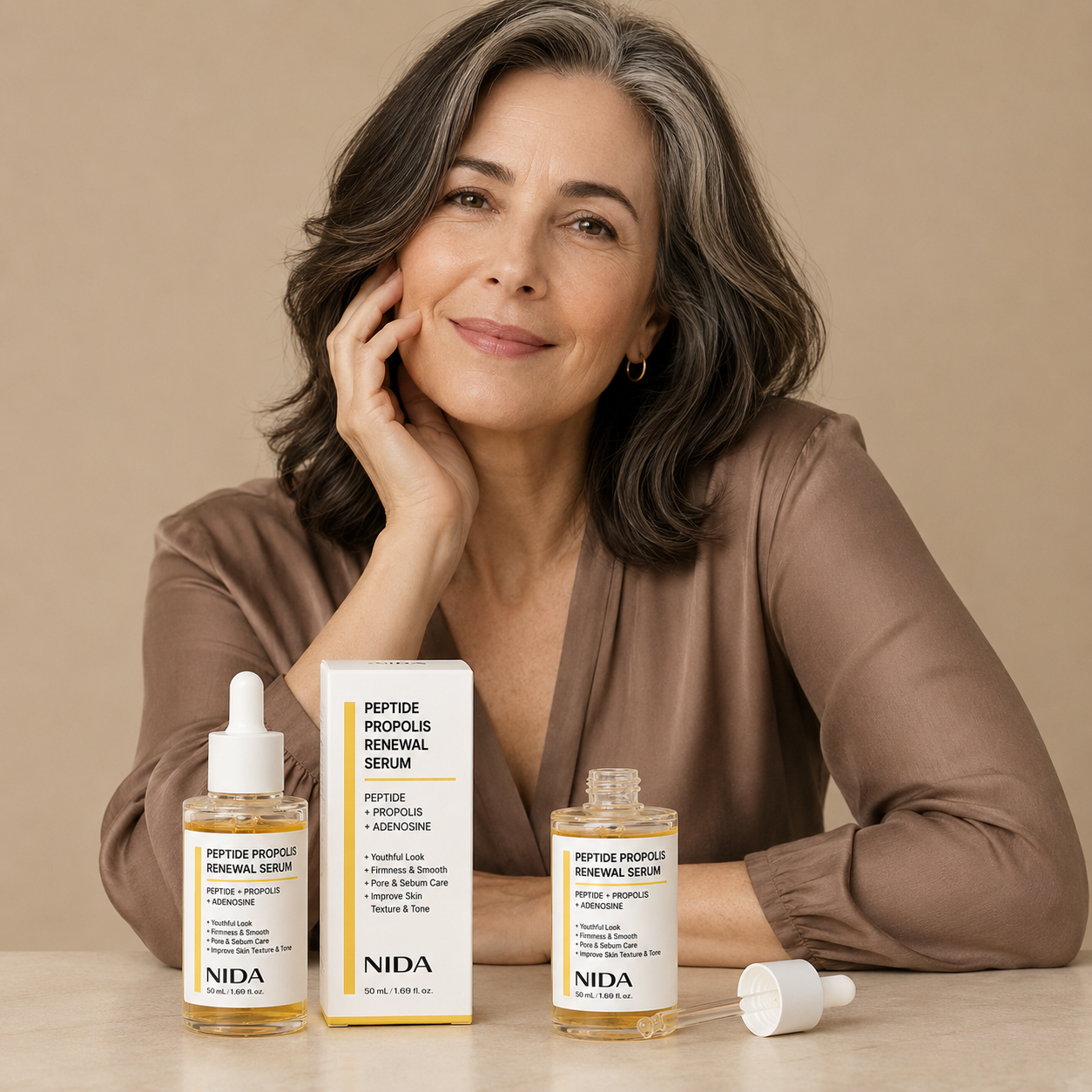 NIDA - Peptide Propolis Renewal Serum - Suero Renovador e Hidratante con Péptidos, Própolis y Adenosina 50 ml