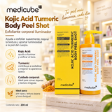 MEDICUBE – Kojic Acid Turmeric Body Peel Shot 280 ml | Exfoliante corporal iluminador