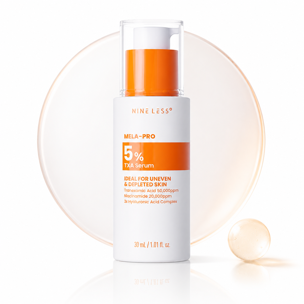 NINE LESS - MELA-PRO 5% TXA Serum – Suero Antimanchas con 5% Ácido Tranexámico, Niacinamida y Ácido Hialurónico 30 ml