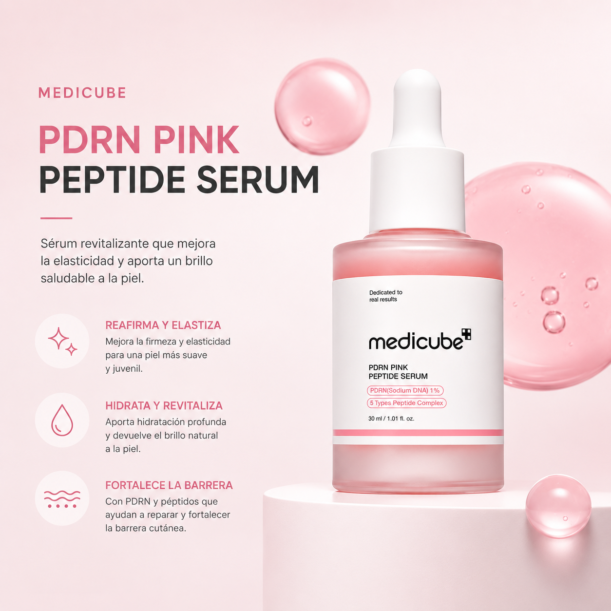 MEDICUBE - PDRN Pink Peptide Serum - 30 mL