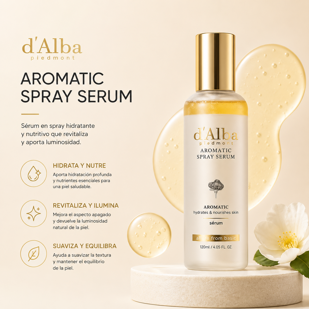 D'Alba – Sérum en spray vegano de trufa blanca aromática | 100ml