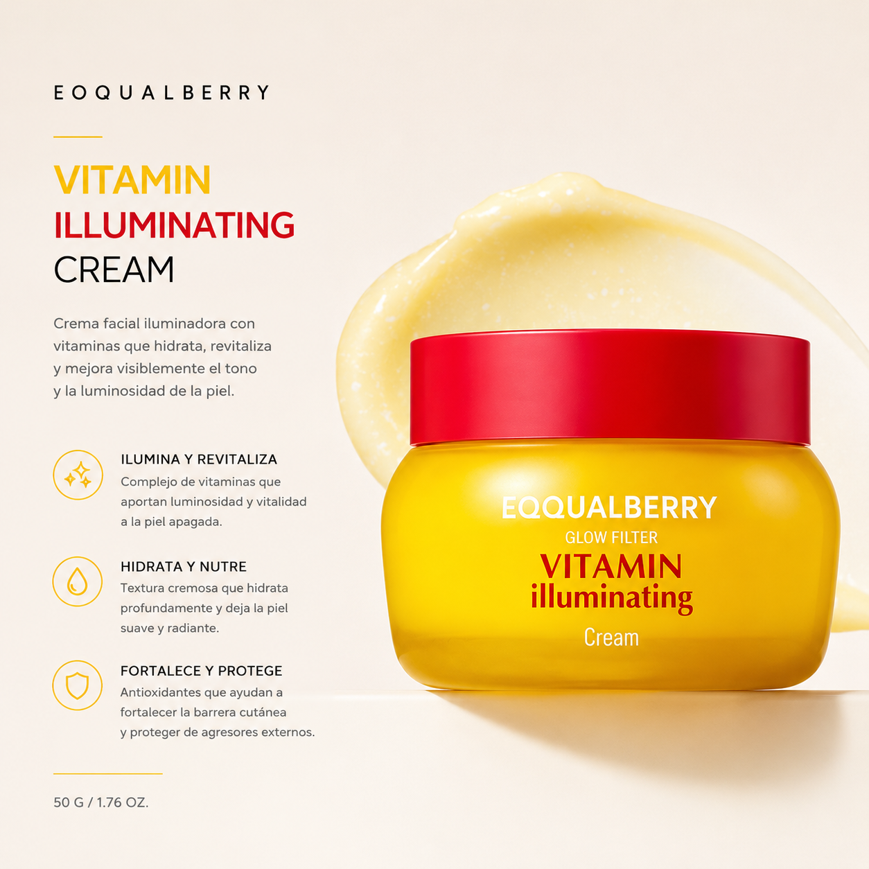 EQQUALBERRY – Vitamin Illuminating Cream 50 ml – Crema Iluminadora Antimanchas