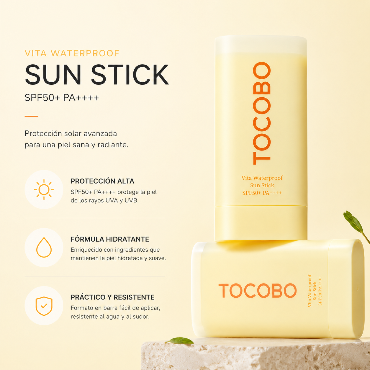 TOCOBO – Vita Waterproof Sun Stick SPF50+ PA++++ – Protector Solar en Barra Resistente al Agua