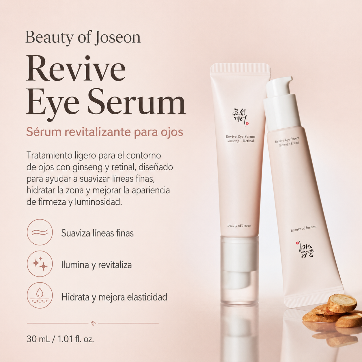 BEAUTY OF JOSEON - Revive Eye Serum Ginseng + Retinal | 30ml | Suero antiedad para el contorno de ojos