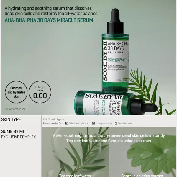 SOME BY MI - AHA, BHA, PHA 30 Days Miracle Serum | 50ml | Suero exfoliante y regenerador