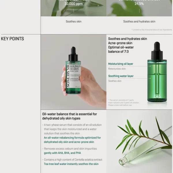 SOME BY MI - AHA, BHA, PHA 30 Days Miracle Serum | 50ml | Suero exfoliante y regenerador