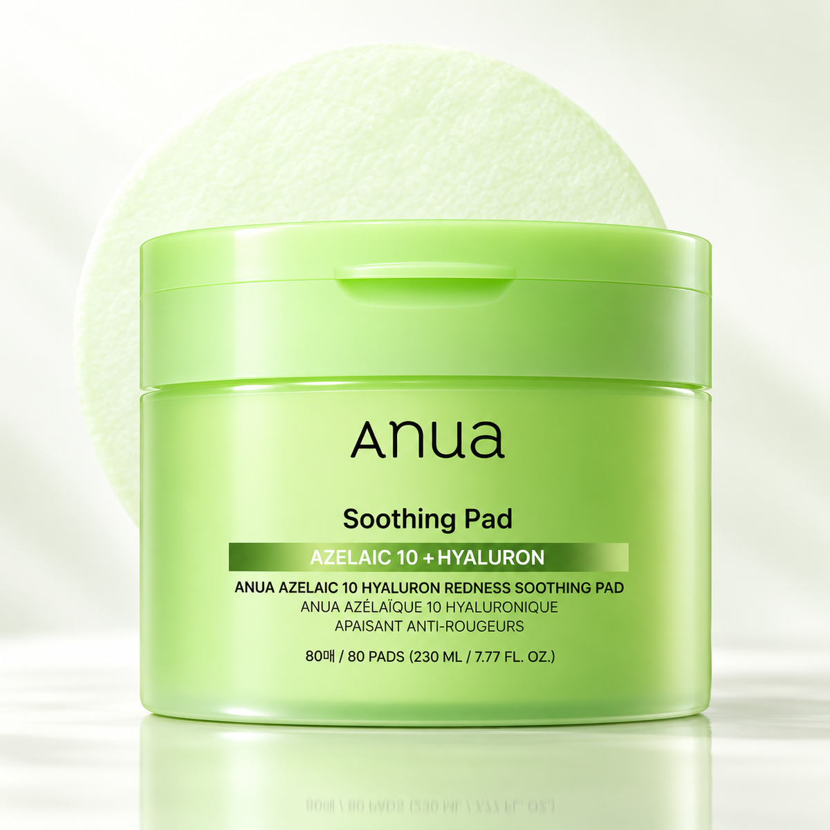 ANUA – Azelaic 10 Hyaluron Redness Soothing Pad 90 Pads / 230 ml | Pads Calmantes con Ácido Azelaico y Ácido Hialurónico
