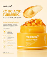 MEDICUBE – Kojic Acid Turmeric Capsule Cream 55 g – Crema Iluminadora Antimanchas
