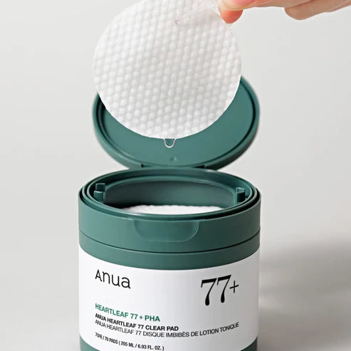 ANUA - Heartleaf 77 Clear Pad 70 hojas, PHA Dead Skin Care Low pH Daily Toner Pad