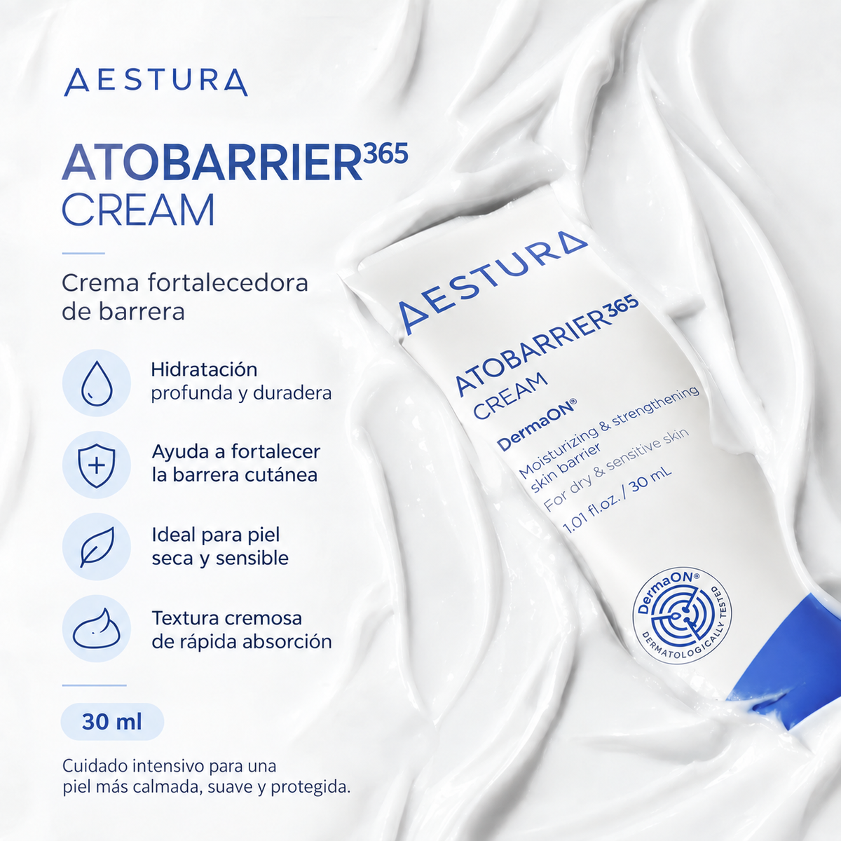 AESTURA – Atobarrier 365 Cream Mini 30 ml | Crema Reparadora con Ceramidas para Piel Seca y Sensible