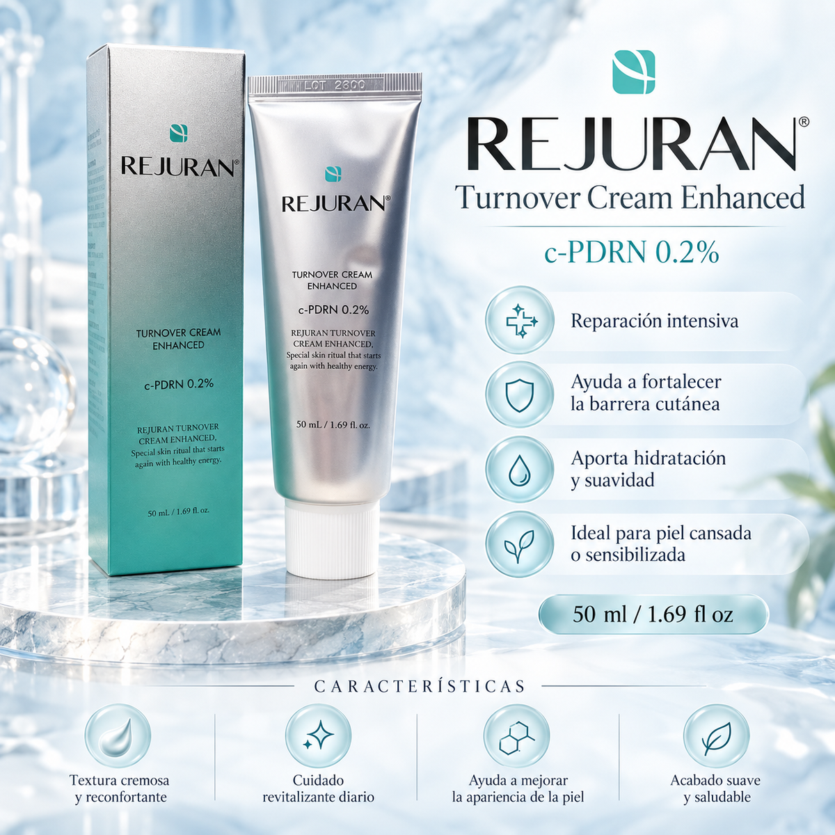 REJURAN – Turnover Cream Enhanced c-PDRN 0.2% 50 ml | Crema Renovadora e Hidratante con PDRN