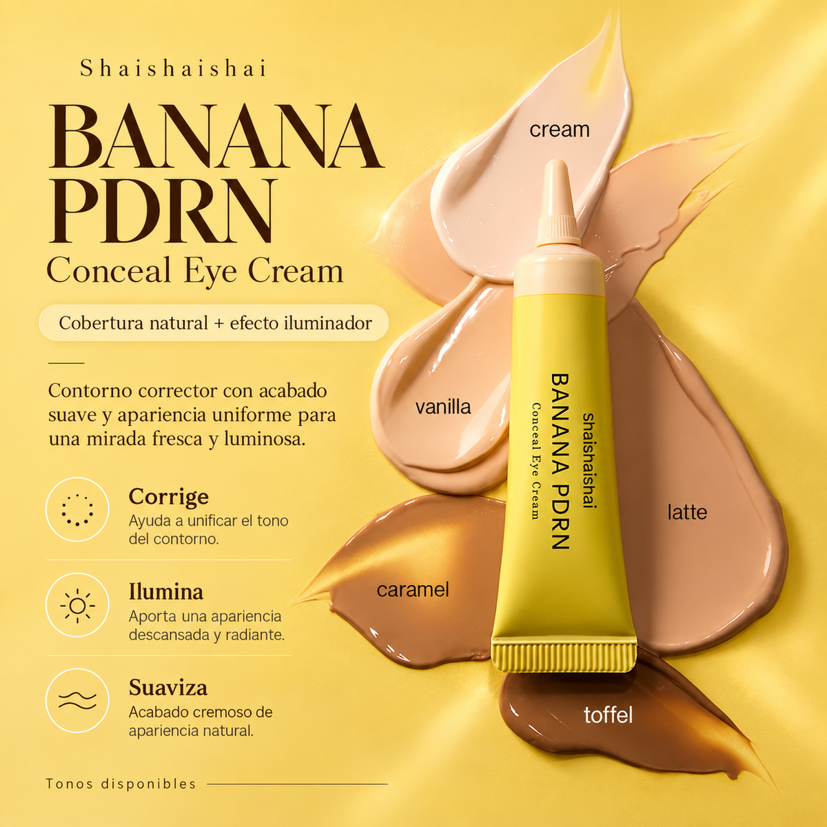 Shaishaishai – Banana PDRN Conceal Eye Cream 15 g | Crema Correctora para Ojeras con PDRN