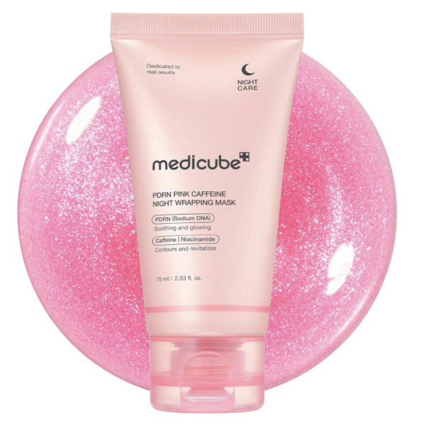MEDICUBE – PDRN Pink Caffeine Night Wrapping Mask 75 ml – Mascarilla Nocturna Reafirmante e Hidratante