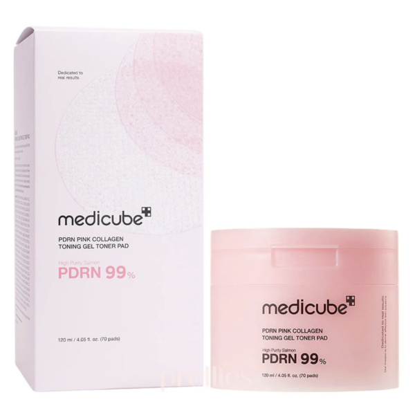 MEDICUBE – PDRN Pink Collagen Toning Gel Pad 120 ml – Pads Hidratantes y Reafirmantes