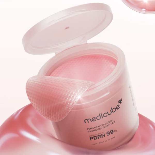 MEDICUBE – PDRN Pink Collagen Toning Gel Pad 120 ml – Pads Hidratantes y Reafirmantes