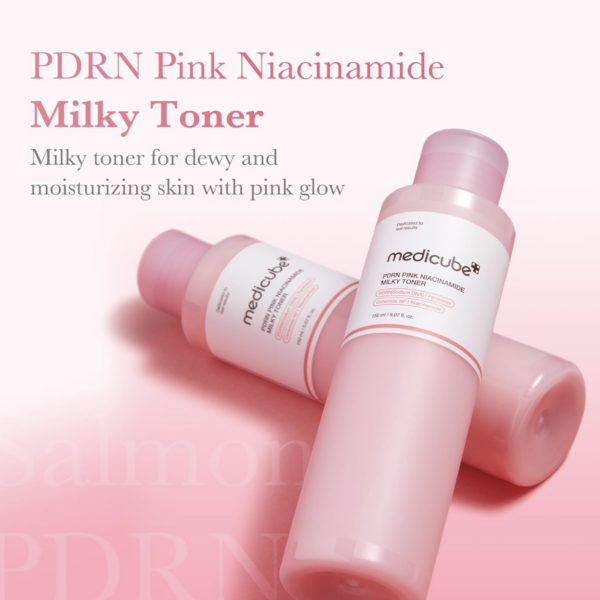 MEDICUBE – PDRN Pink Niacinamide Milky Toner 150 ml – Tónico Hidratante e Iluminador