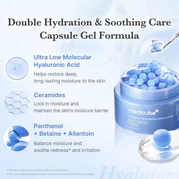 MEDICUBE – Hyaluronic Moisturizing Capsule Cream 50 g – Crema Hidratante y Fortalecedora