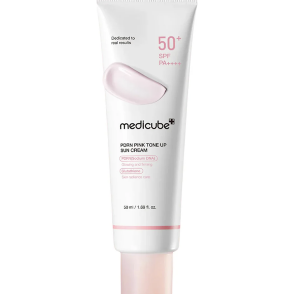 MEDICUBE – PDRN Pink Tone-Up Sun Cream | 50 ml – Protector Solar Iluminador Tono Rosa
