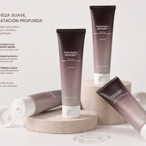 HARUHARU WONDER – Black Rice Moisture 5.5 Soft Cleansing Gel 100 ml – Gel Limpiador Suave e Hidratante