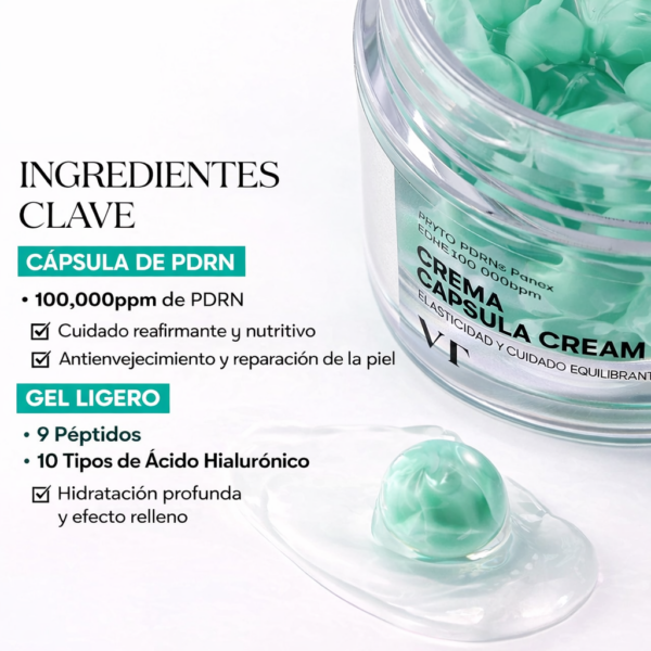 VT COSMETICS – PDRN Capsule Cream 100,000 ppm – Crema Reafirmante e Hidratante