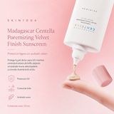 SKIN1004 - Madagascar Centella Poremizing Velvet Finish Sunscreen SPF50+ PA++++ – Protector Solar Mineral con Acabado Aterciopelado 50 ml
