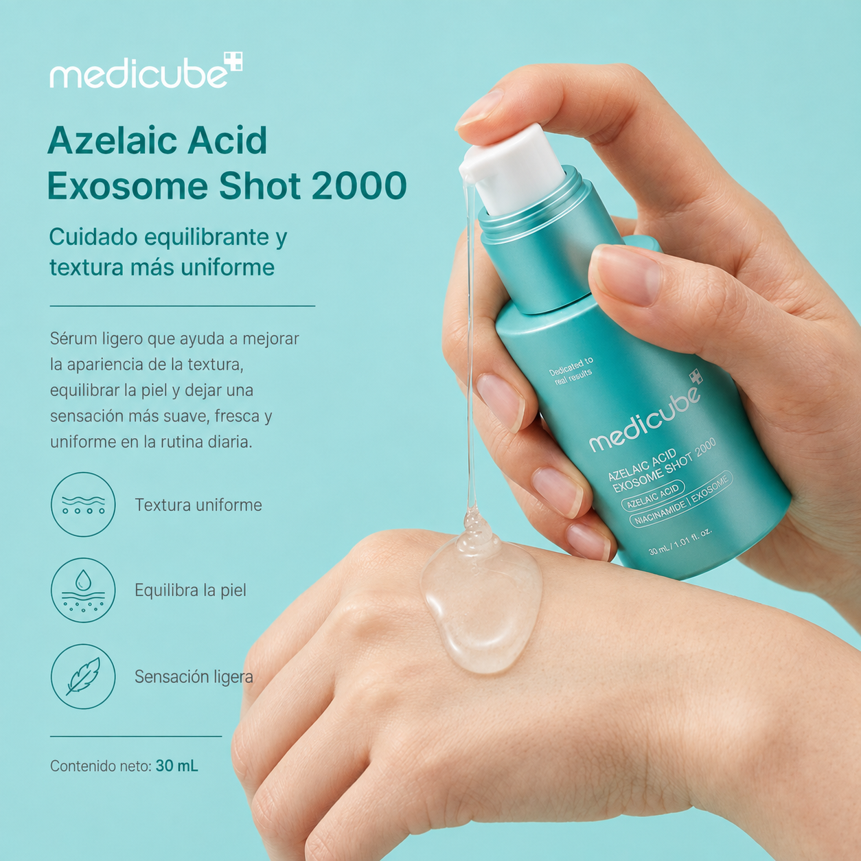 Medicube - Azelaic Acid Exosome Shot 2000 – Suero Calmante con Ácido Azelaico, Exosomas y Niacinamida 30 ml