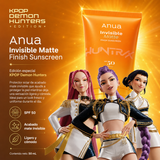 Anua x KPop Demon Hunters - Invisible Matte Finish Sunscreen SPF50 – Protector Solar Mate Invisible 50 ml