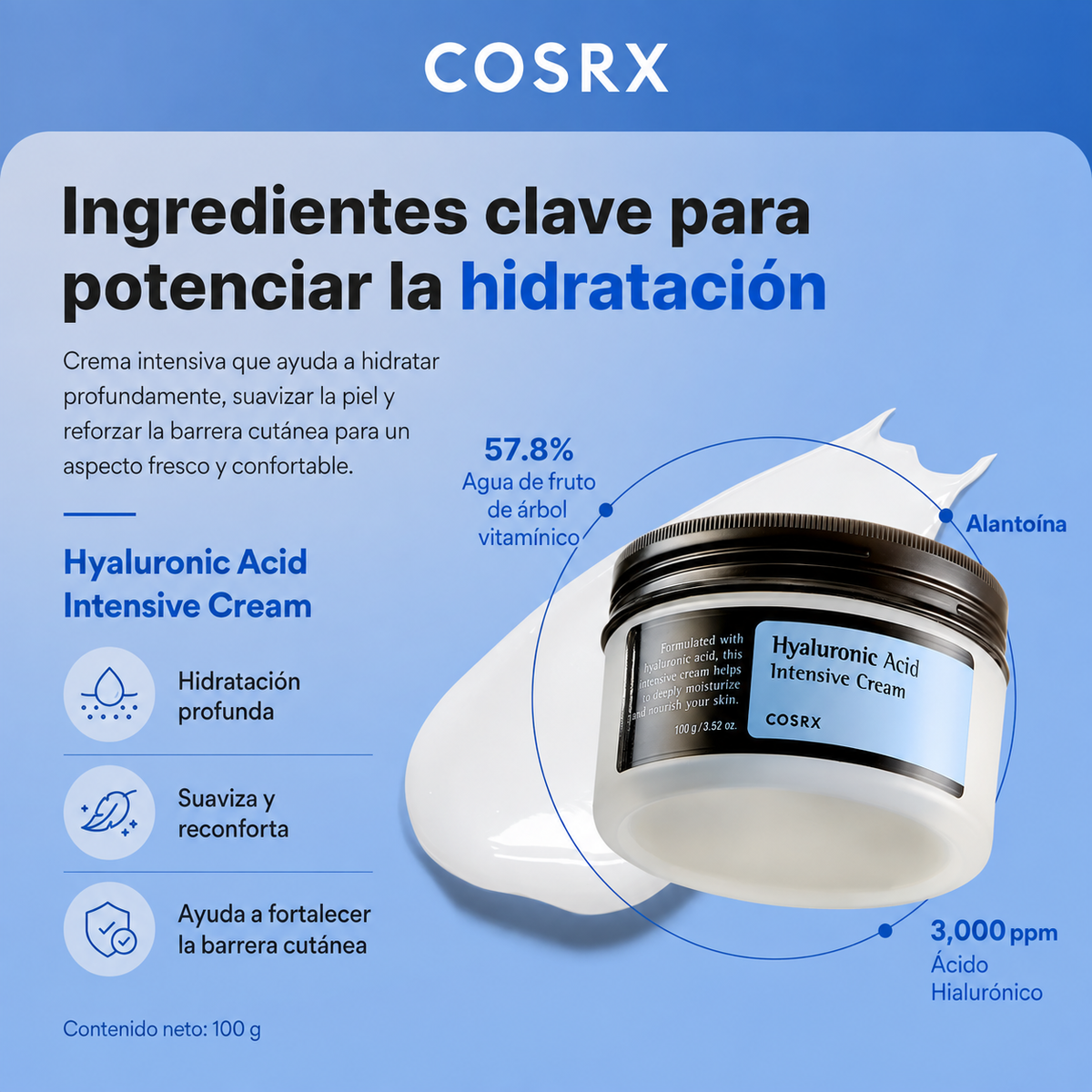 COSRX - Hyaluronic Acid Intensive Cream | 100ml | Crema hidratante intensiva