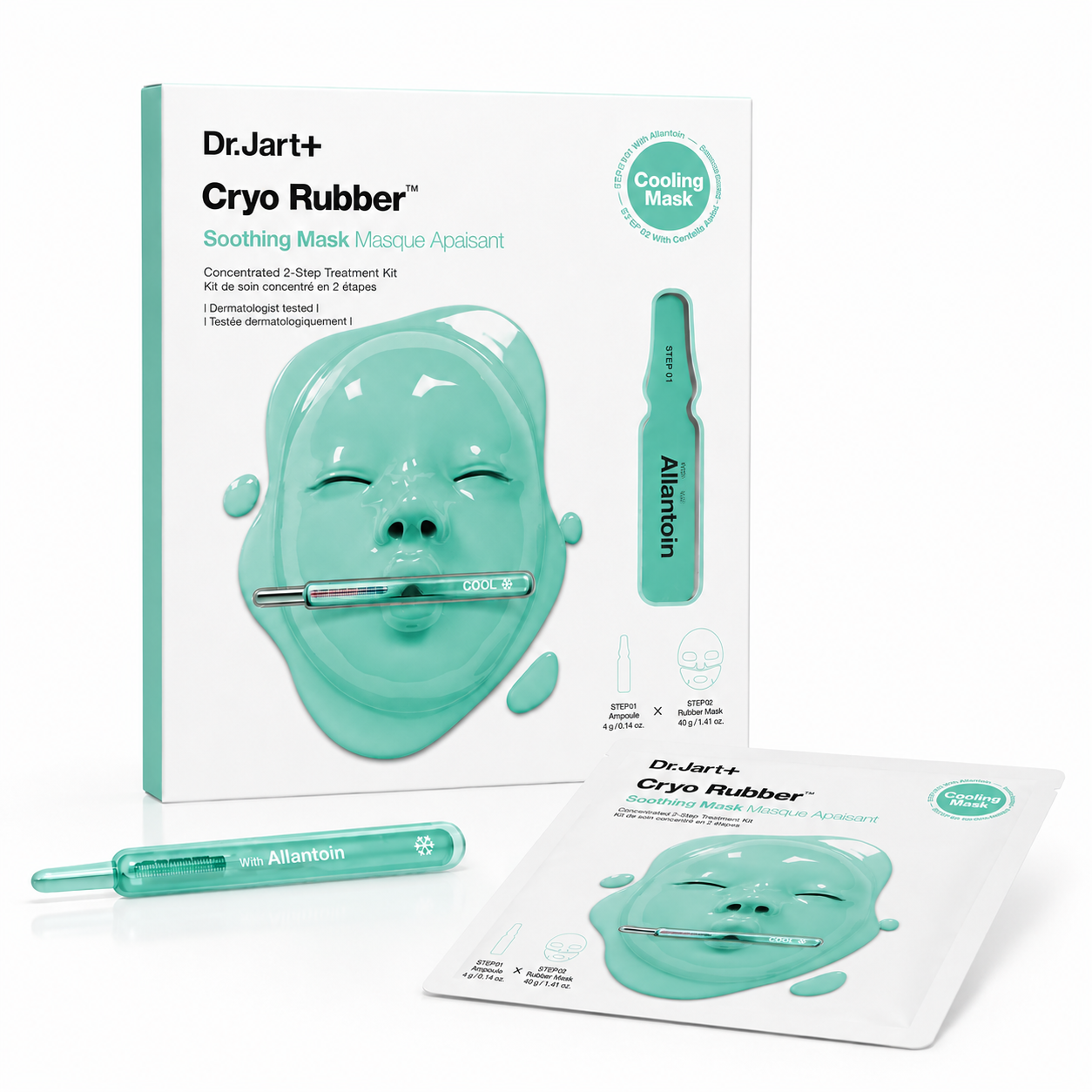 Dr.Jart+ - Cryo Rubber Soothing Mask - Mascarilla Calmante con Alantoína y Centella Asiática 2 Pasos