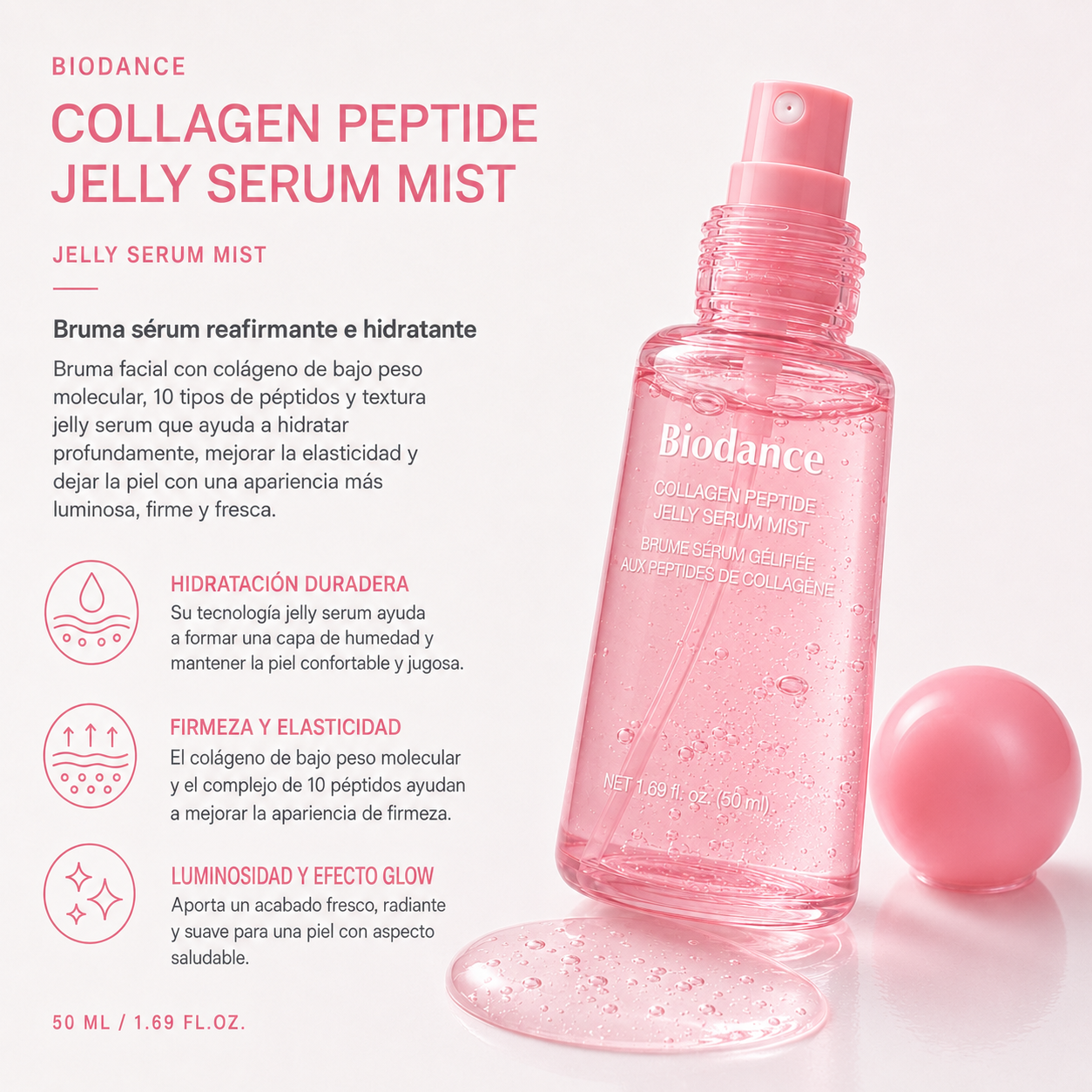 Biodance - Collagen Peptide Jelly Serum Mist Bruma Hidratante Reafirmante con Colágeno y Péptidos 50 ml