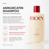 MOEV - Annurcatin Shampoo Fortalecedor para Crecimiento Capilar con Cafeína y Biotina 300 ml