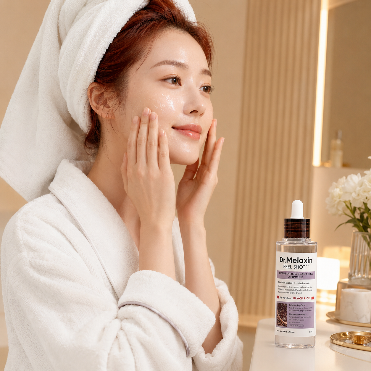 Dr.Melaxin - Peel Shot PS Exfoliating Black Rice Ampoule - Exfoliante Suave con Arroz Negro y Niacinamida 80 ml