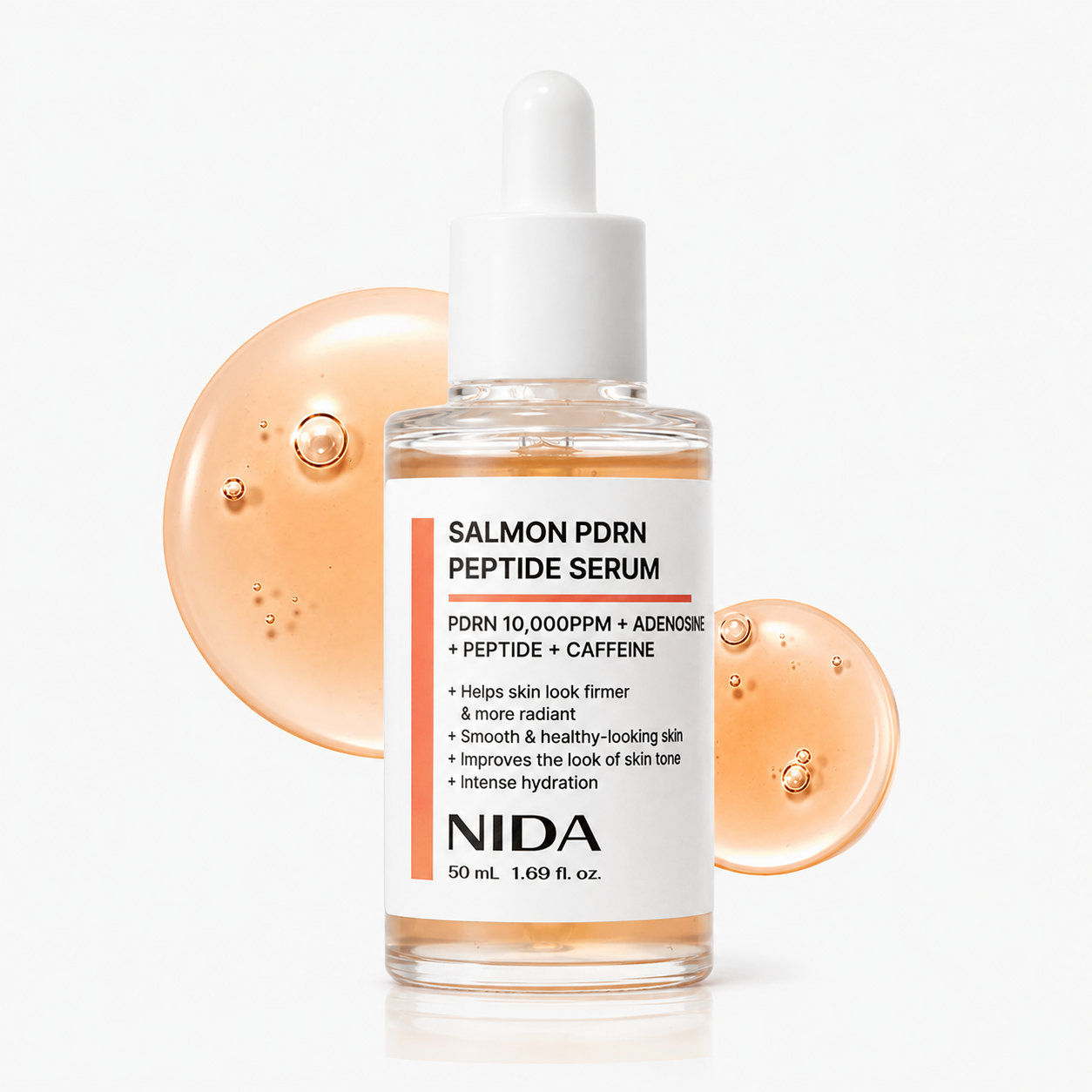 NIDA - Salmon PDRN Peptide Serum - Suero Reafirmante e Hidratante con PDRN, Péptidos y Cafeína 50 ml