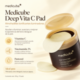 MEDICUBE - Deep Vita C Pad 150 g (70 pads) - Pads tonificantes iluminadores con derivado de vitamina C y niacinamida 2%