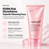 MEDICUBE – PDRN Pink Glutathione Capsule Cleansing Foam 120 g | Espuma limpiadora iluminadora con PDRN y Glutatión