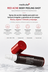 Medicube - Red Acne Body Peeling Shot – Exfoliante Corporal Intensivo con 32% AHA, BHA, PHA y LHA 110 g